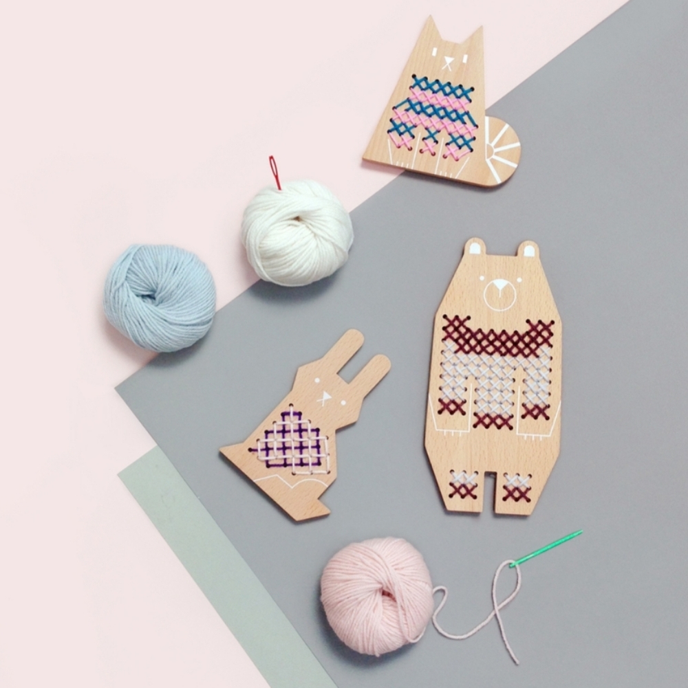Beginner Bunny Cross-stitch Kit Rabbit By Moon Picnic, Beachwood Bunny Age 4+ - Picture 13 of 13